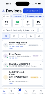 MyNeS Mobile device list on iPhone
