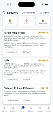 MyNeS Mobile security screen on iPhone